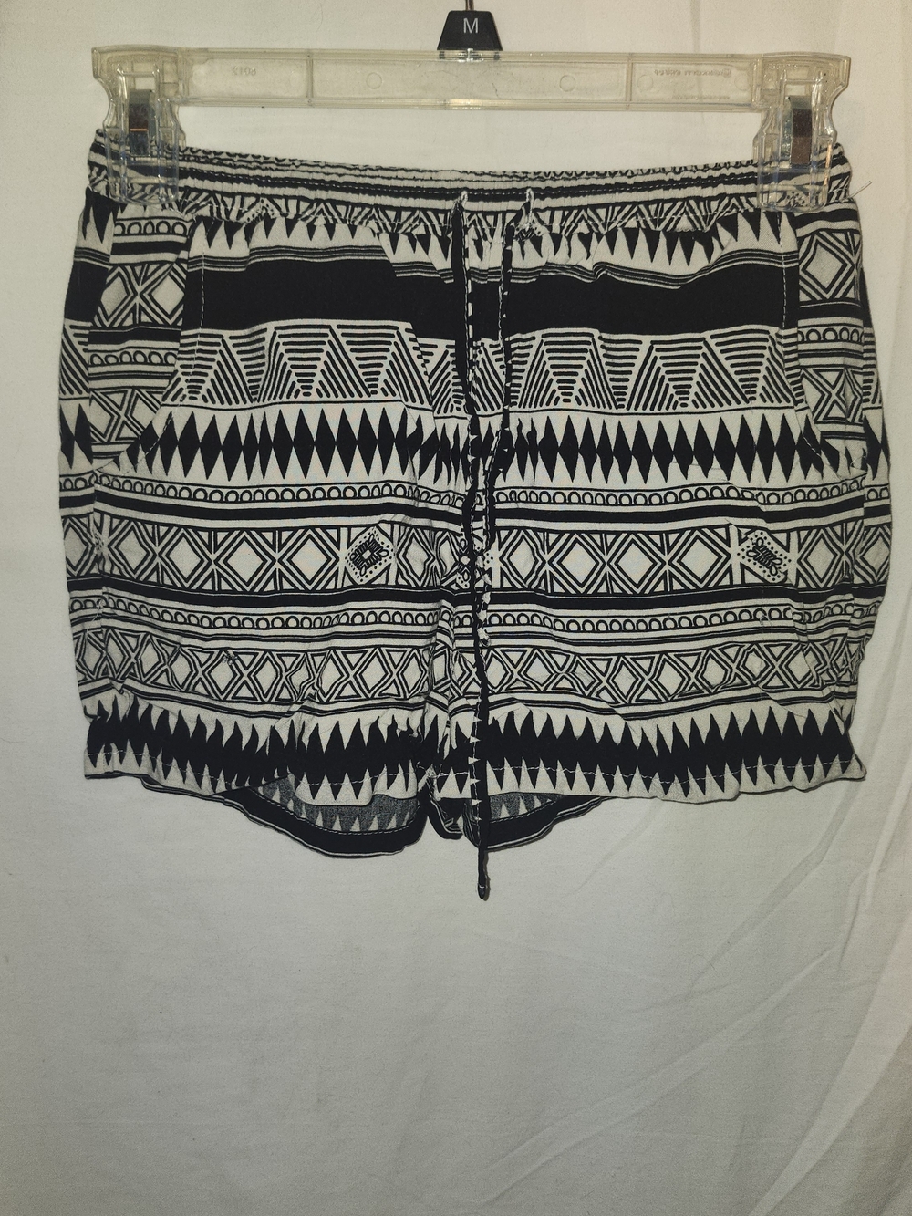 Old Navy Black and White Aztec Print Athletic Shorts